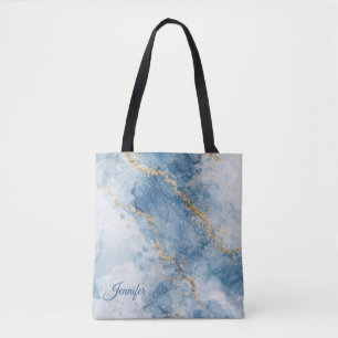 Eleganter blauer Gold-Glitter-Abstrakt-Flow