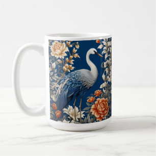 Eleganter blauer Kranich, inspiriert von William M Kaffeetasse