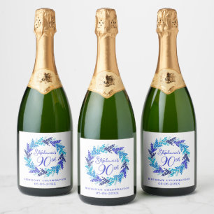 Eleganter blauer Kranz 90. Geburtstag