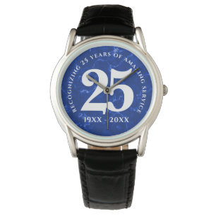 Eleganter blauer Marmor 25 Jahre Arbeit Jahrestag Armbanduhr