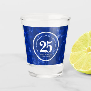 Eleganter blauer Marmor 25 Jahre Arbeit Jahrestag Schnapsglas