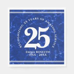 Eleganter blauer Marmor 25 Jahre Arbeit Jahrestag Serviette