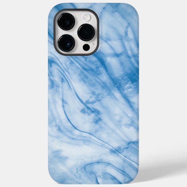 Eleganter blauer Marmor Case-Mate iPhone Hülle (Rückseite)