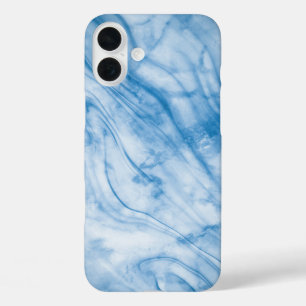 Eleganter blauer Marmor iPhone 16 Plus Hülle