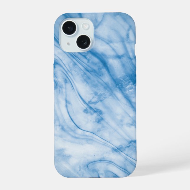 Eleganter blauer Marmor  iPhone 15 Hülle (Rückseite)