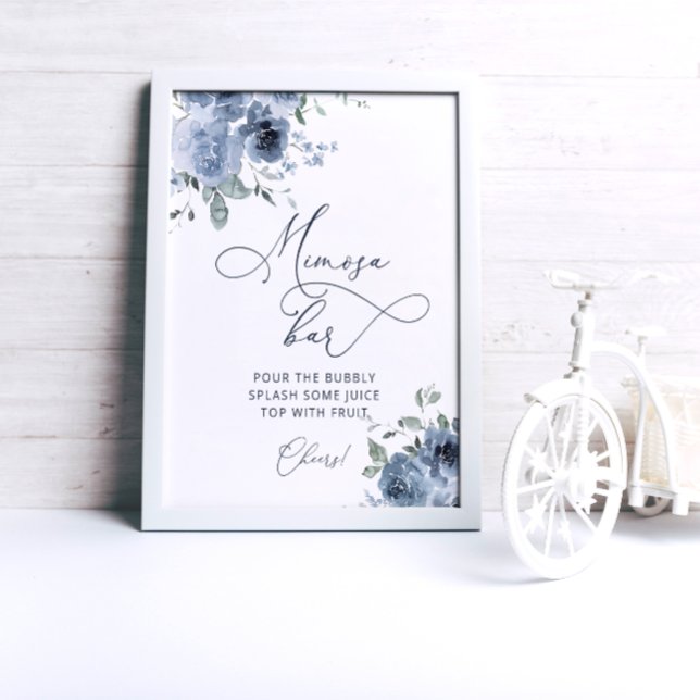 Eleganter blauer Mimosa Bar Poster (Von Creator hochgeladen)