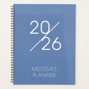 Eleganter blauer personalisierter 2026 Planer