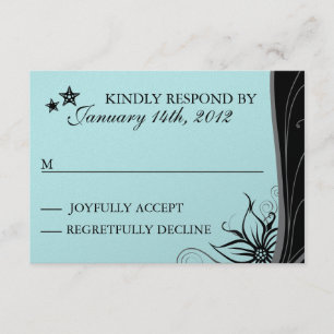 Eleganter blauer Strand-Bestimmungsort Themed UAWG RSVP Karte