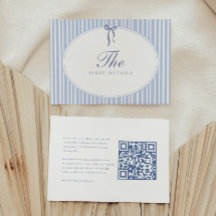 Eleganter blauer Streifen Schrift Hochzeitsdetails