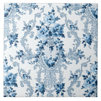 Eleganter blauer und weißer französischer Rokoko F