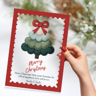 Eleganter blauer Weihnachtsbaum personalisiert Acryleinladungen
