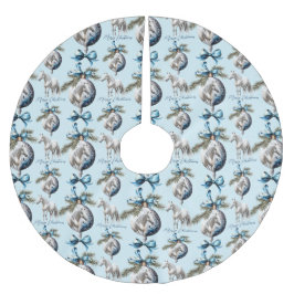 Eleganter, blauer Weihnachtspferd Polyester Weihnachtsbaumdecke