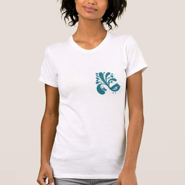 eleganter Blauvogel T-Shirt (Vorderseite)