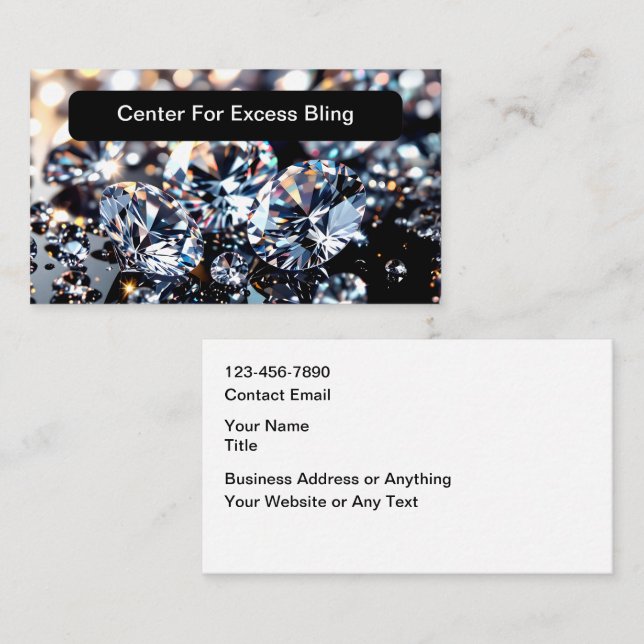 Eleganter Bling-Schmuck Theme Visitenkarte (Vorne/Hinten)