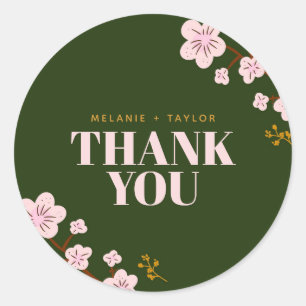 Eleganter Blossom Patch Runder Aufkleber