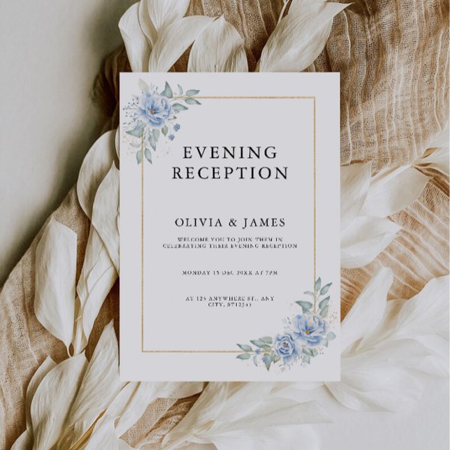 Eleganter Blue Abend Empfang Einladung (Elegant Blue Evening Reception Invitation)