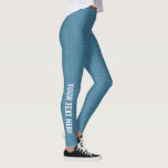 Eleganter Blue Add Image Text Name Womens Modern Leggings<br><div class="desc">Benutzerdefiniert Hinzufügen des Foto-Logos für Textnamensbilder Elegante moderne Vorlagenblau-Leggings.</div>