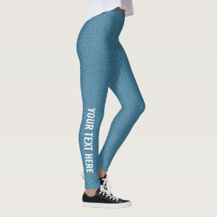 Eleganter Blue Add Image Text Name Womens Modern Leggings