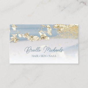 Eleganter Blue and Gold Gilded Glitzer Beauty Salo Visitenkarte