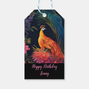 Eleganter Blue and Gold Park/Garten: Geschenkanhänger