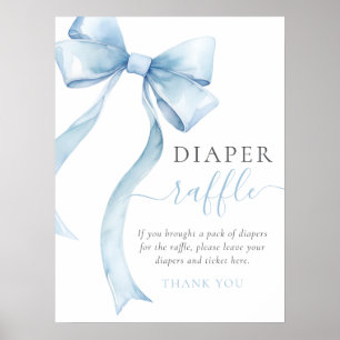 Eleganter Blue Bow Boy Baby Duschduschmaschine Win Poster