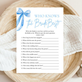 Eleganter Blue Bow, der das beste Spiel der Braut Einladung