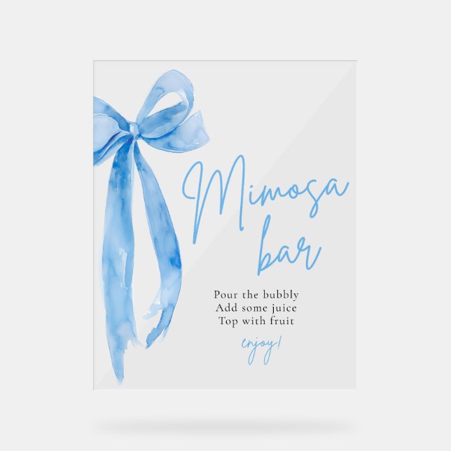 Eleganter Blue Bow Sie bindet den Knoten Mimosa-Ba Acrylschild (Vorderseite)