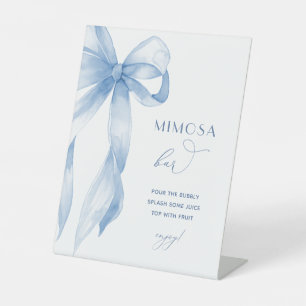 Eleganter Blue Bow Sie bindet den Knoten Mimosa-Ba Sockelschild