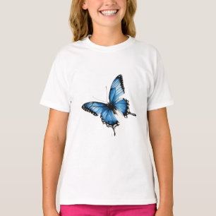 Eleganter Blue Butterfly T - Shirt