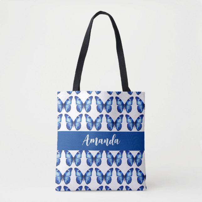 Eleganter Blue Butterly Pattern Name (Vorderseite)