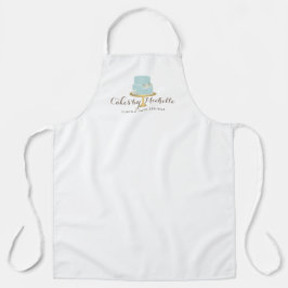 Eleganter Blue Cake mit Florals Schürze