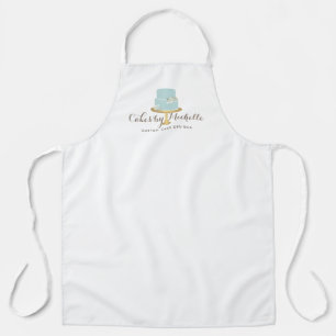 Eleganter Blue Cake mit Florals Schürze