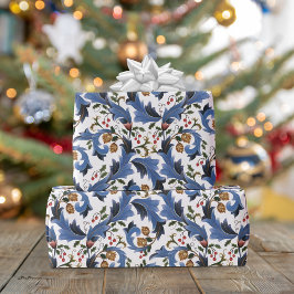 Eleganter Blue Christmas Holiday Geschenkpapier