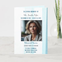 Eleganter Blue Fabric Obituary Bereavement Service
