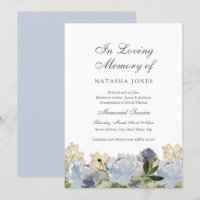 Eleganter Blue Floral Memorial Service