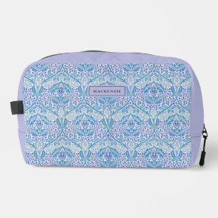 Eleganter Blue Floral Muster Toilettenbeutel Waschbeutel