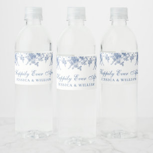 Eleganter Blue French Garden Wasserflaschenetikett