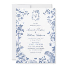 Eleganter Blue French Garden Wedding Foto QR Code