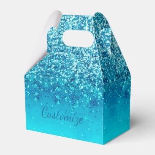 Eleganter Blue Frost Sparkle Gable Favor Box Geschenkschachtel