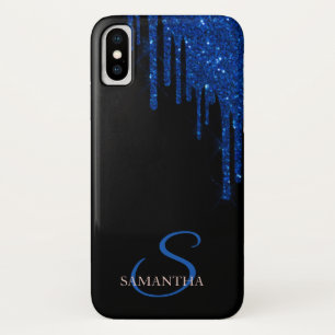 Eleganter Blue Glitzer Tropfen Case-Mate iPhone Hülle
