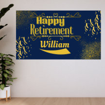 Eleganter Blue & Gold-Renten-Banner