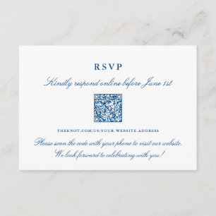Eleganter Blue Online UAWG QR Code Begleitkarte