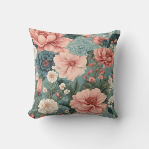 Eleganter Blue Pink Spring Summer Garden Kissen