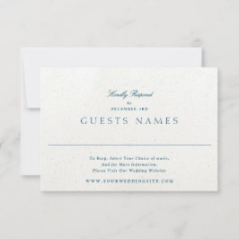 Eleganter Blue Romantic Classic QR CODE Wedding RSVP Karte