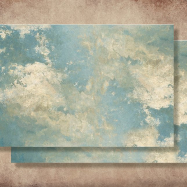 Eleganter Blue Skies Wolken Impressionist Decoupag Seidenpapier (Von Creator hochgeladen)