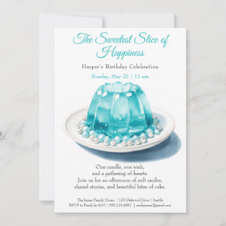 Eleganter Blue Watercolor Cake zum Geburtstag Einl Einladung