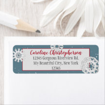 Eleganter Blue White Dog Cat Snowflake Weihnachten