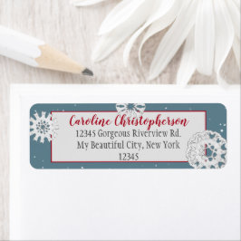 Eleganter Blue White Dog Cat Snowflake Weihnachten