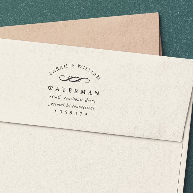 Eleganter Blüh | RÜCKSENDEADRESSE Permastempel (Von Creator hochgeladen)