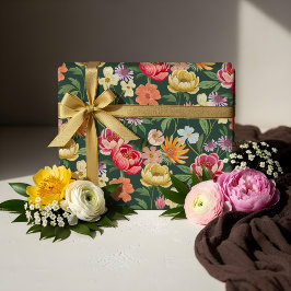 Eleganter blühender botanischer Garten Girly Geschenkpapier